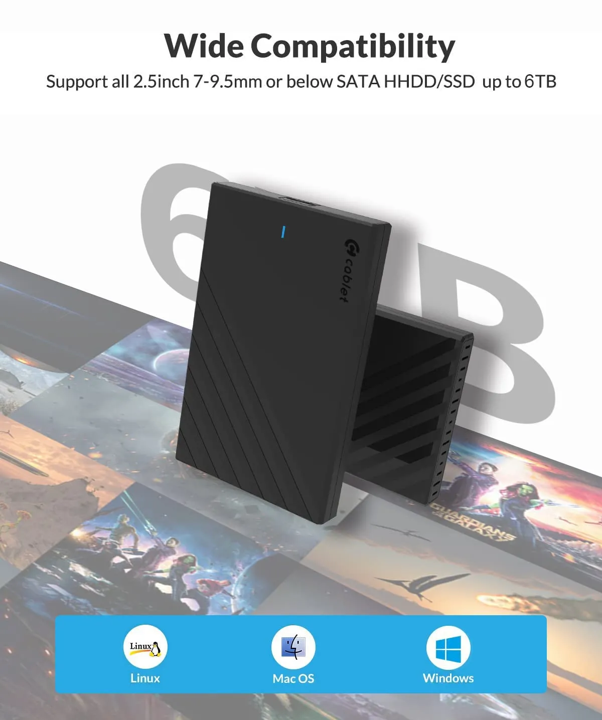 Cablet SSD Casing 2.5 Inch Sata USB 3.0 (HD2544 U3) view 3
